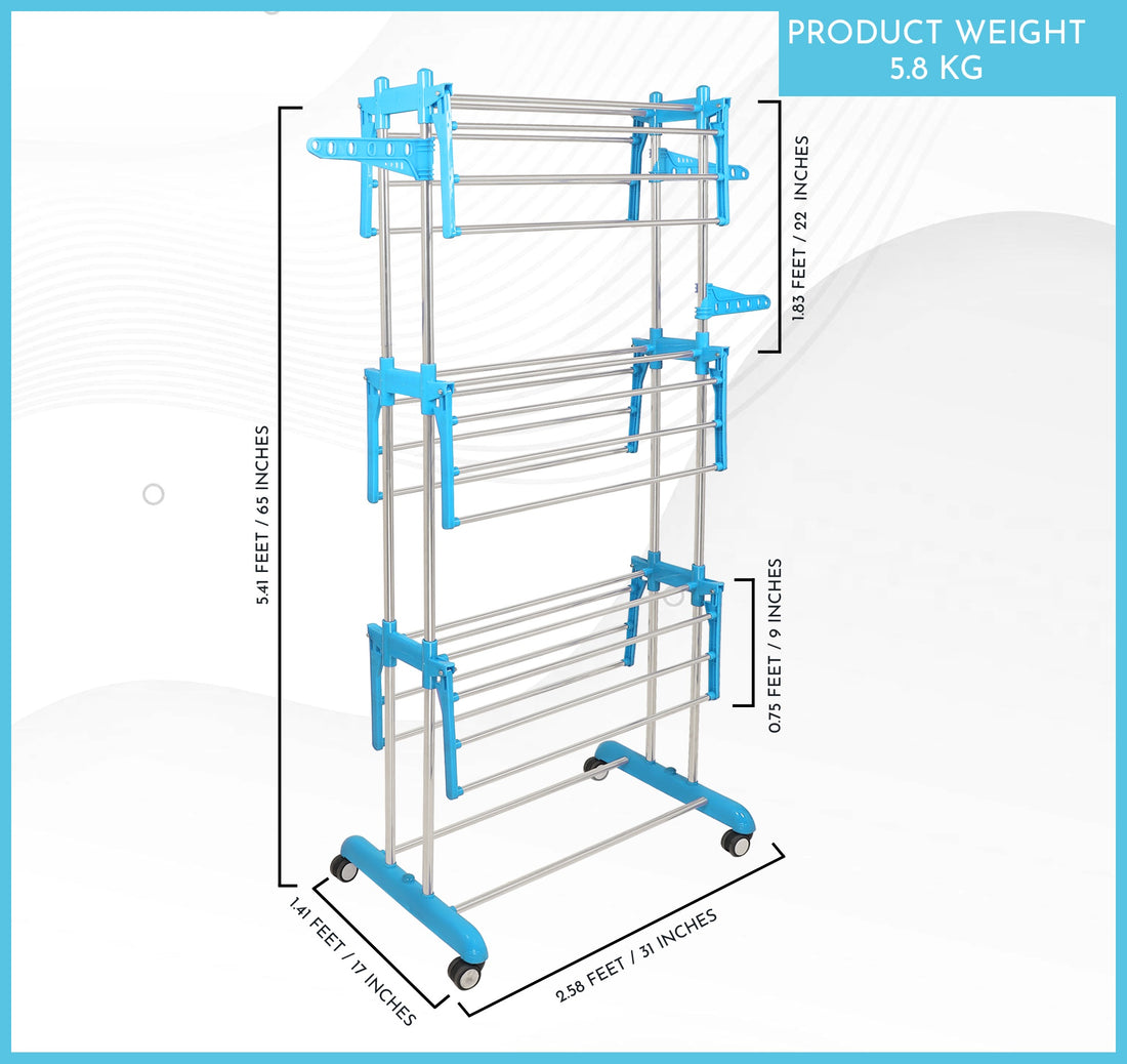 H Houseware Premium Heavy Duty Stainless Steel Foldable Cloth Drying Stand