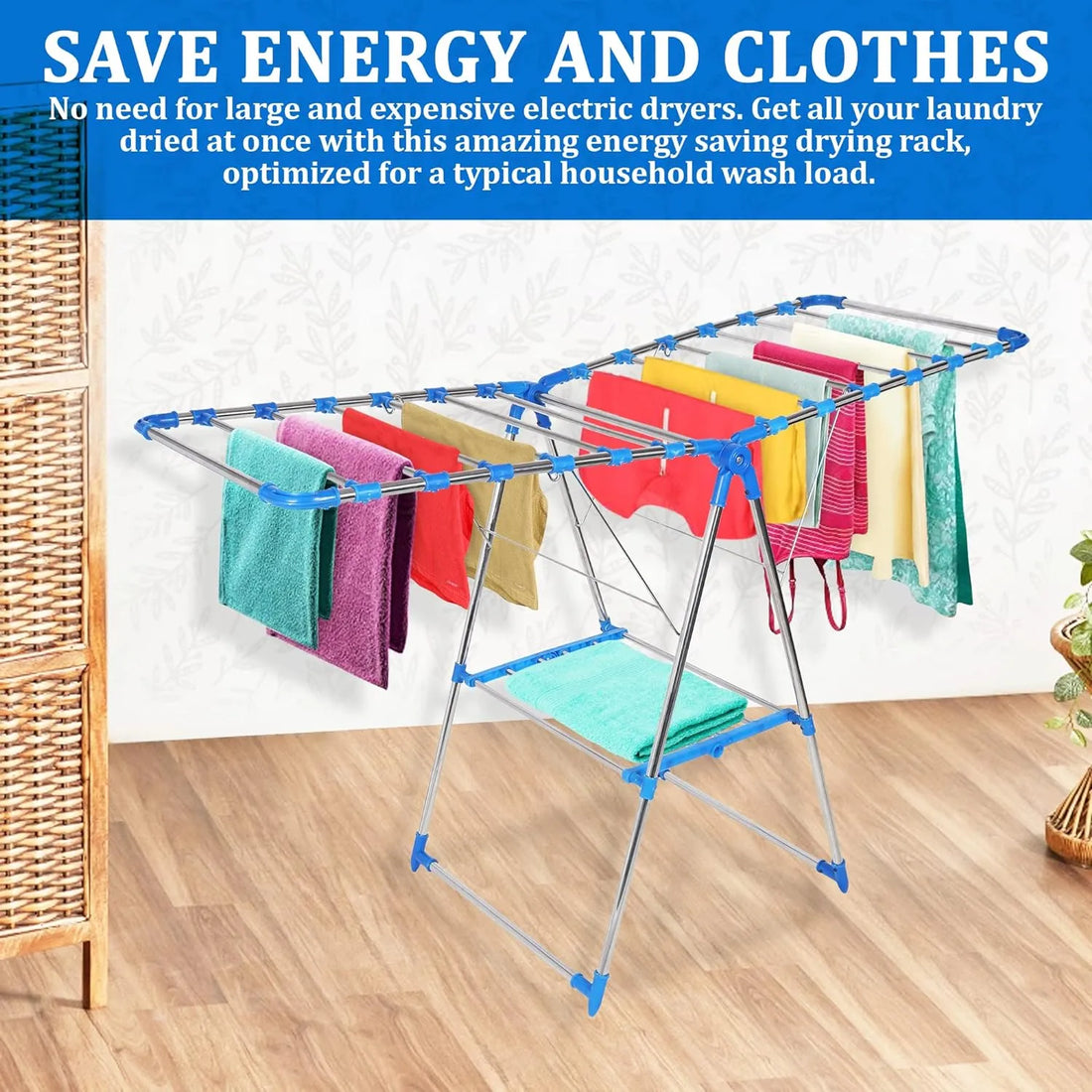 Foldable Cloth Drying Stand For Balcony (Butterfly Stand),